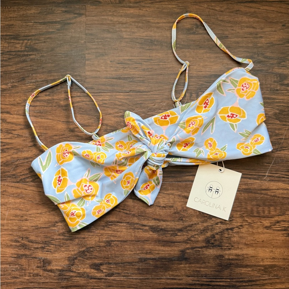 NWT Carolina K Floral Bikini Top